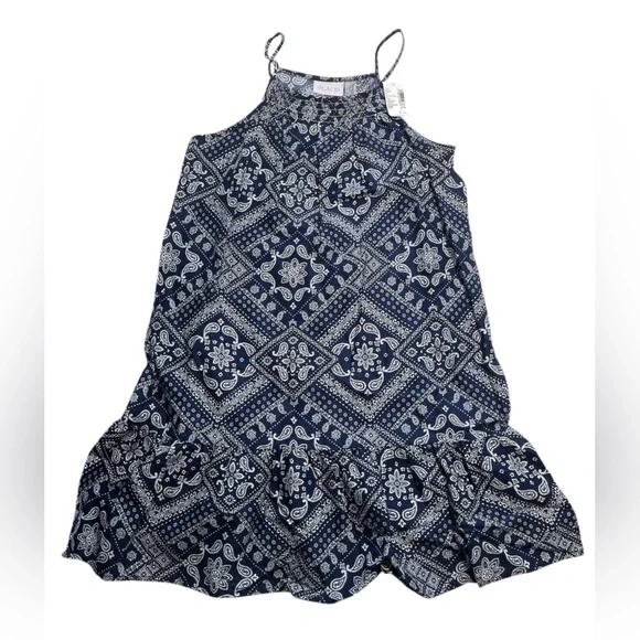 The Children’s Place Blue Bandana Ruffle Dress Girls Size Large NWT - Picture 3 of 9